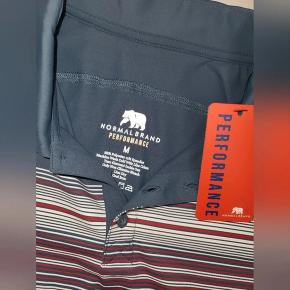 The Normal Brand Sunset Seamed Performance Polo Blue Red Size Medium - Picture 5 of 5